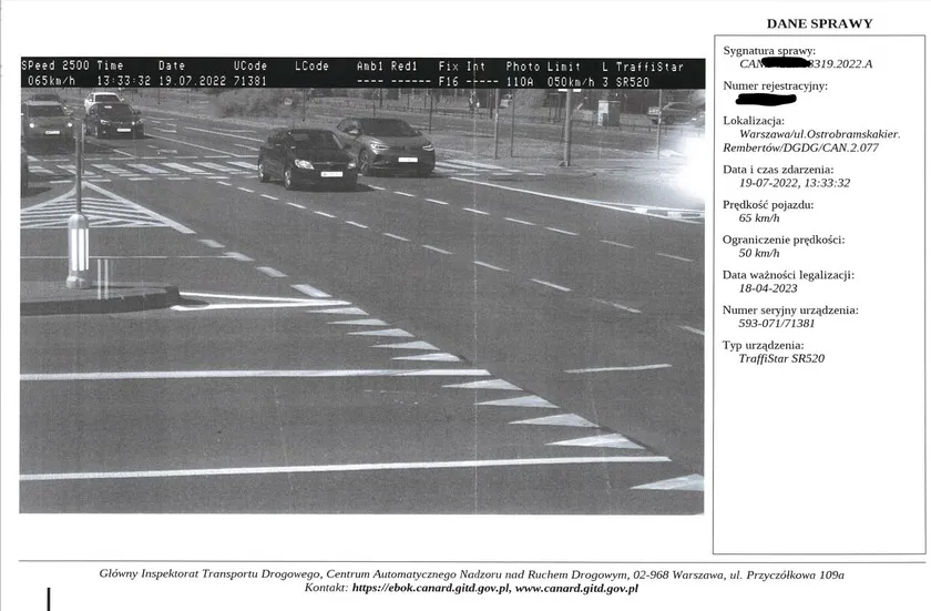 opcje po mandacie fotoradar