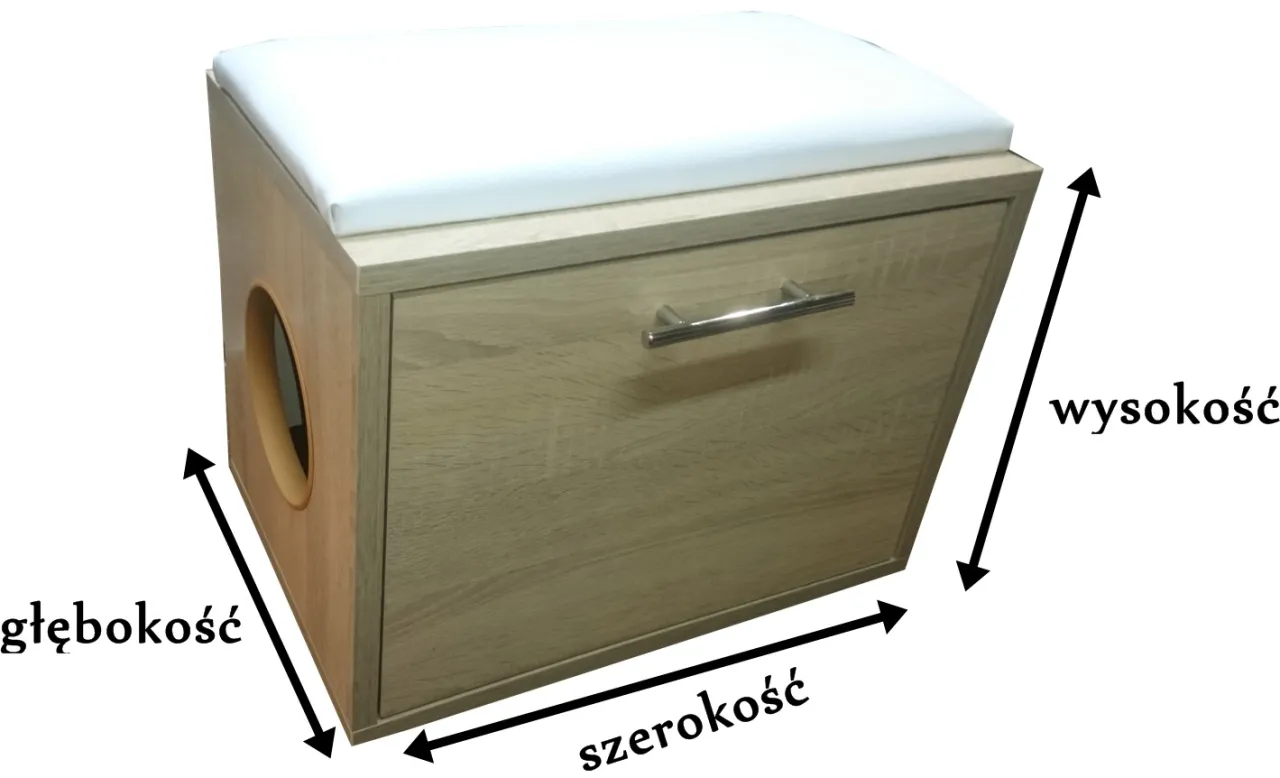projekt szafki rtv na kuwetę dla kota wymiary