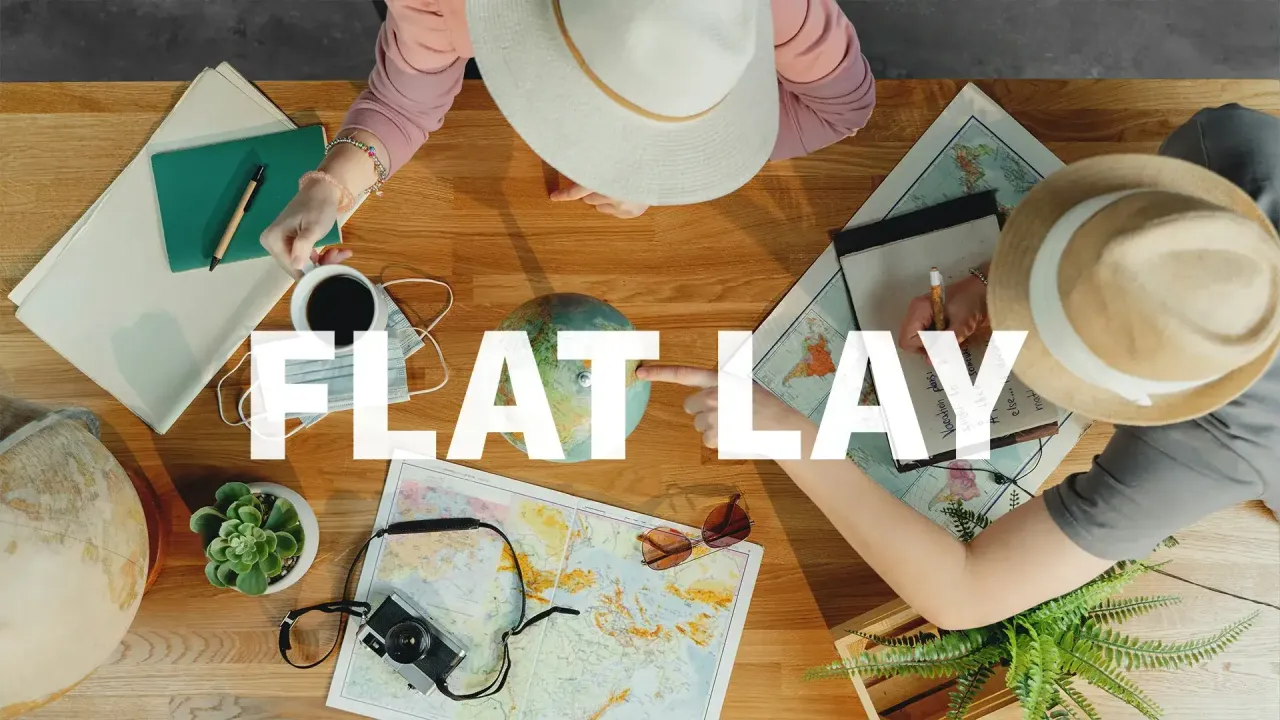 przykłady zdjęć flat lay z różnymi tłami
