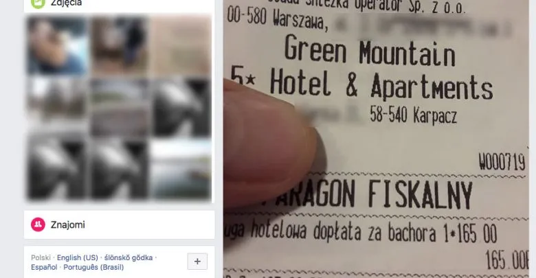 Rachunek z ukrytymi opłatami za hotel