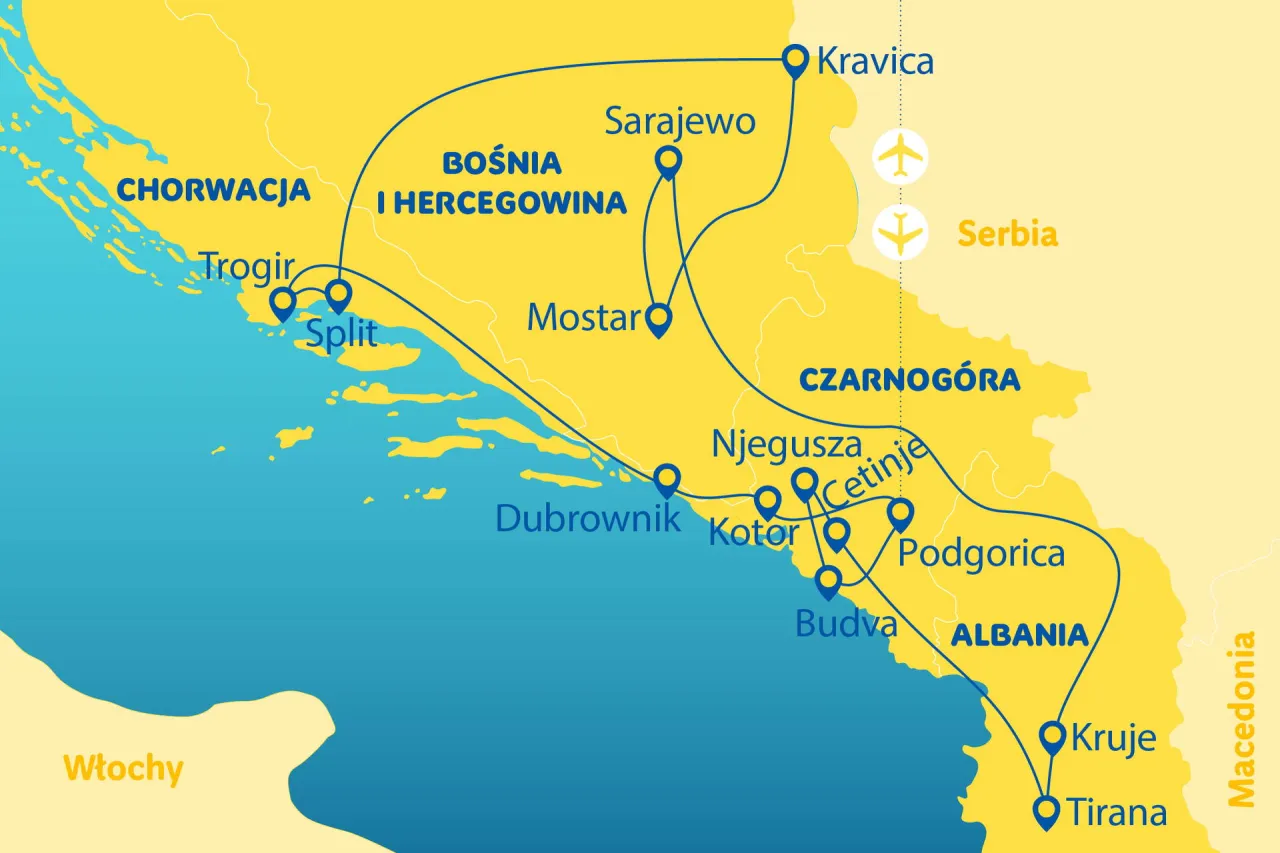 Widoki trasa Chorwacja Czarnog&oacute;ra Albania