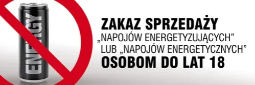 zakaz sprzedaży energetyk&oacute;w dla młodzieży znak