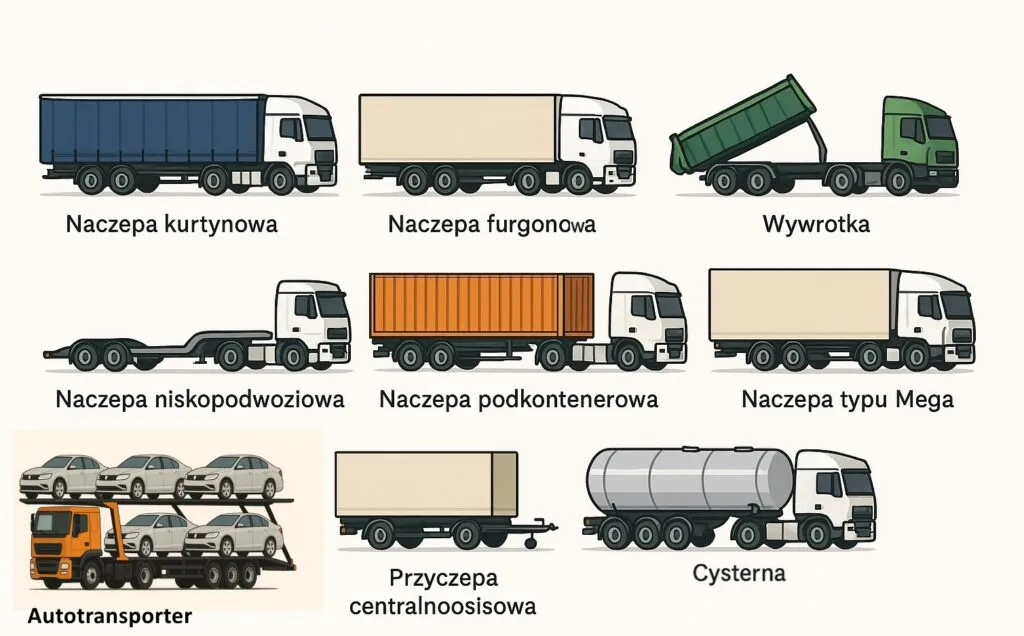 różne typy naczep transportowych porównanie