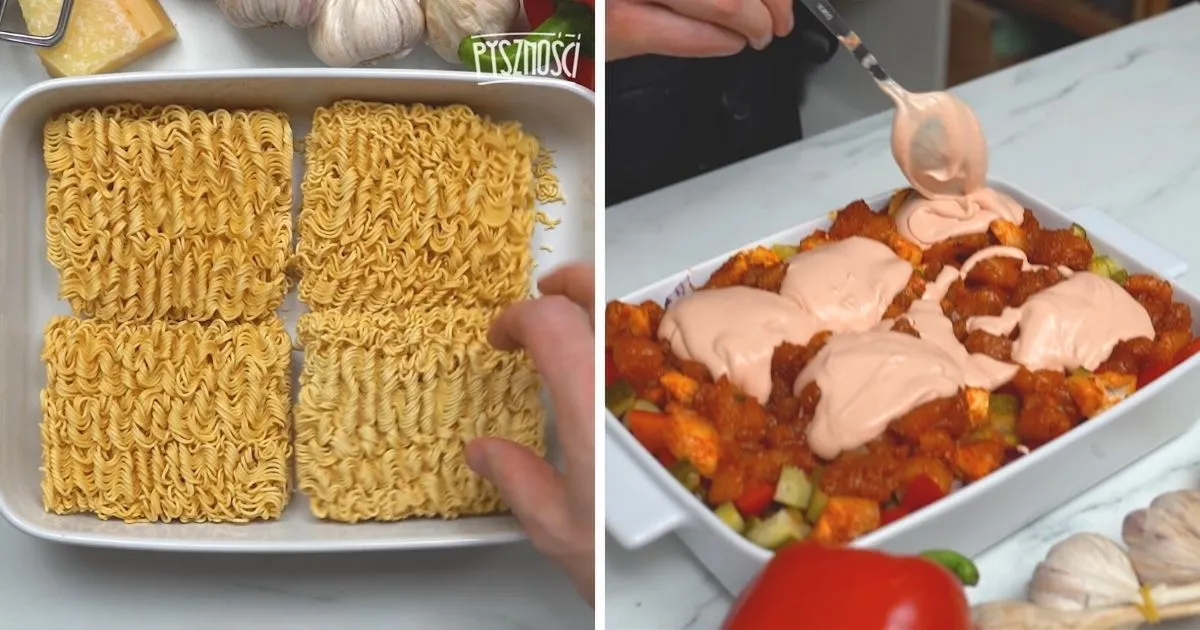 Zapiekanka z zupek chińskich gotowa