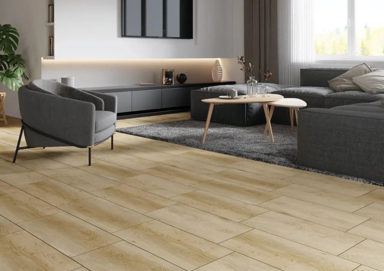 płytki drewnopodobne z dopasowaną fugą