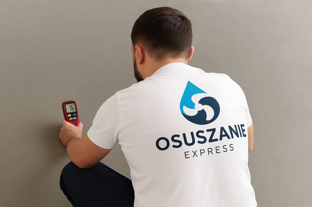 Mężczyzna w koszulce z logo 