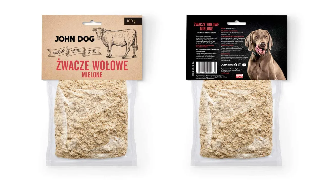 różne formy żwaczy dla psa suszone mielone surowe