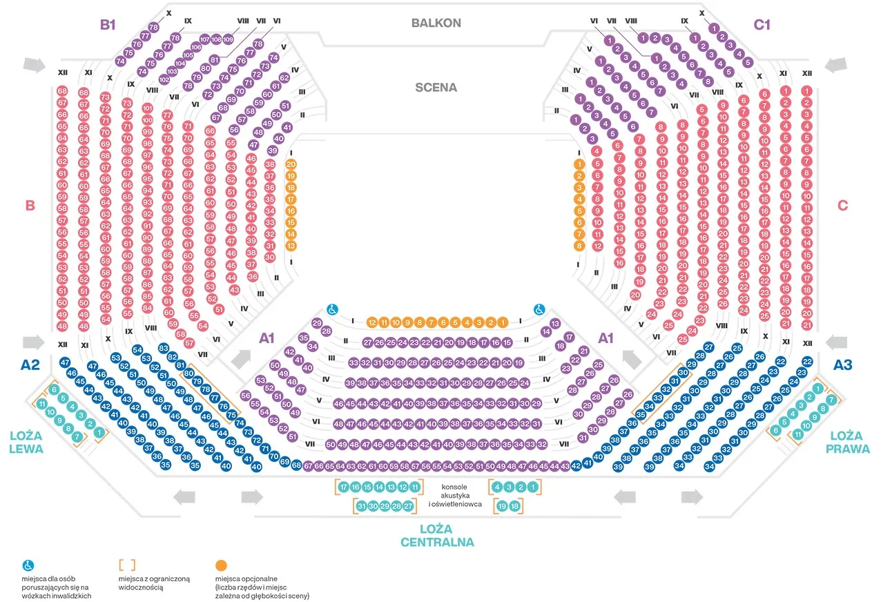 plan widowni koncertu kategorie biletów