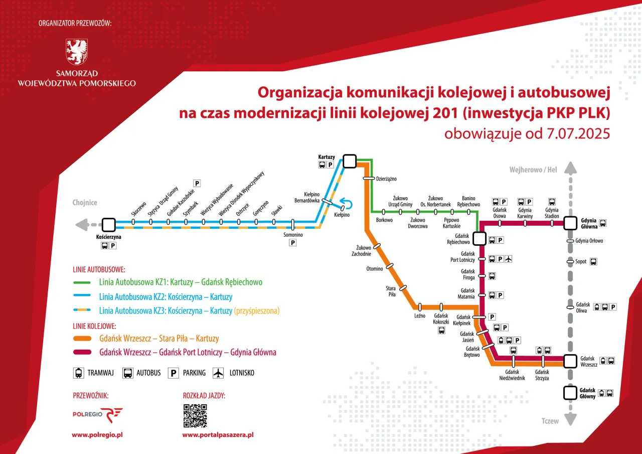 Mapa dworzec kolejowy przystanek komunikacji zastępczej