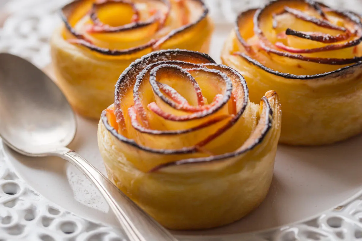 Roses de pommes feuillet&eacute;es recette