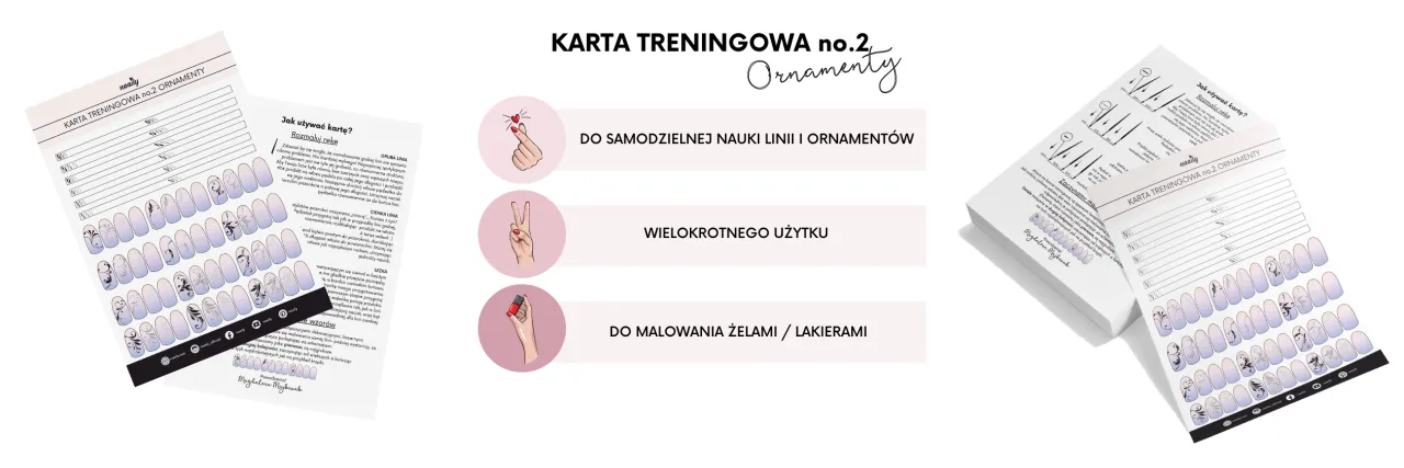 Karty do ćwiczeń zdobień paznokci