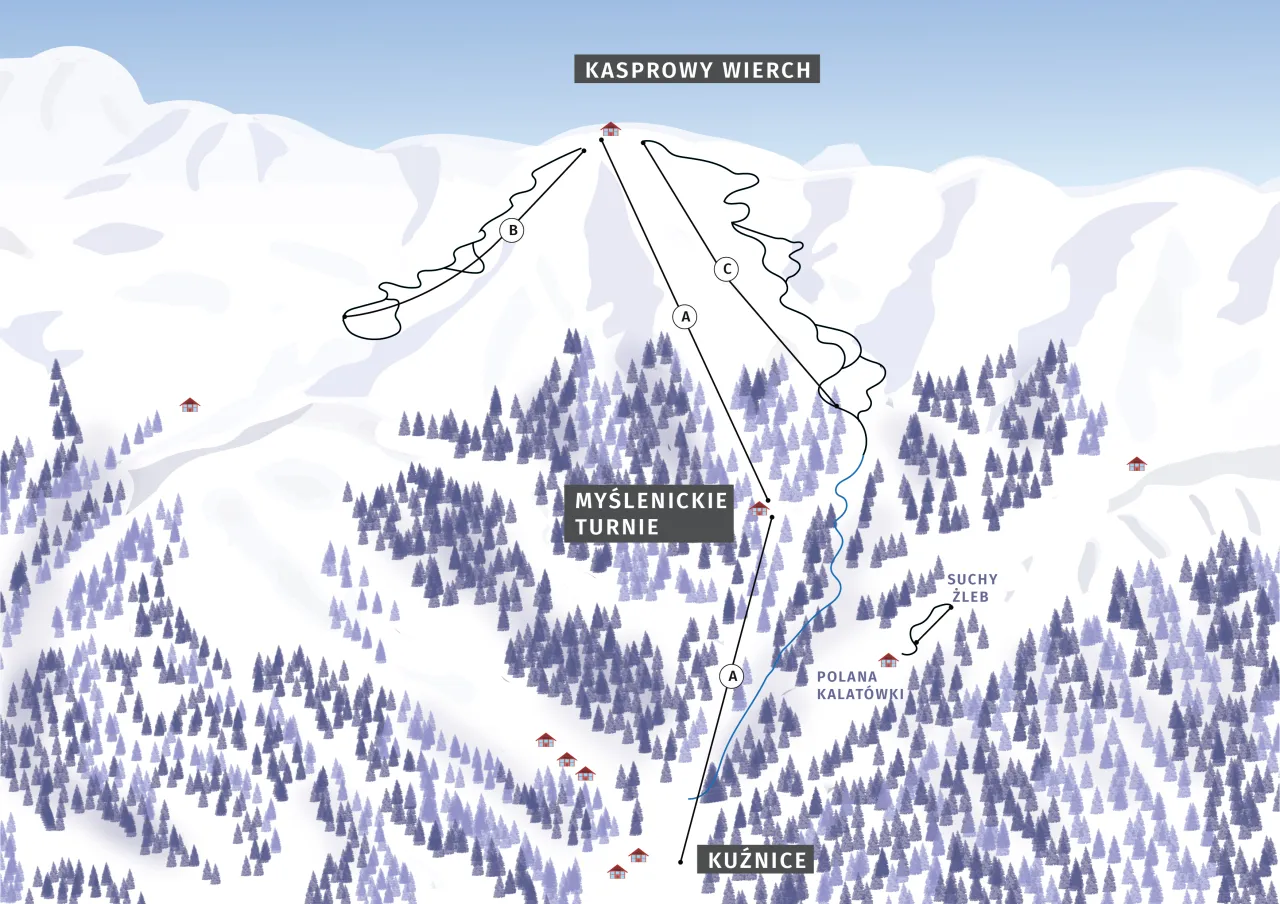 Mapa Kuźnic Zakopane dolna stacja kolejki Kasprowy Wierch
