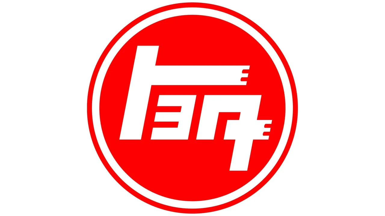 Logo Toyota, marki samochodów, której początki sięgają Japonii.