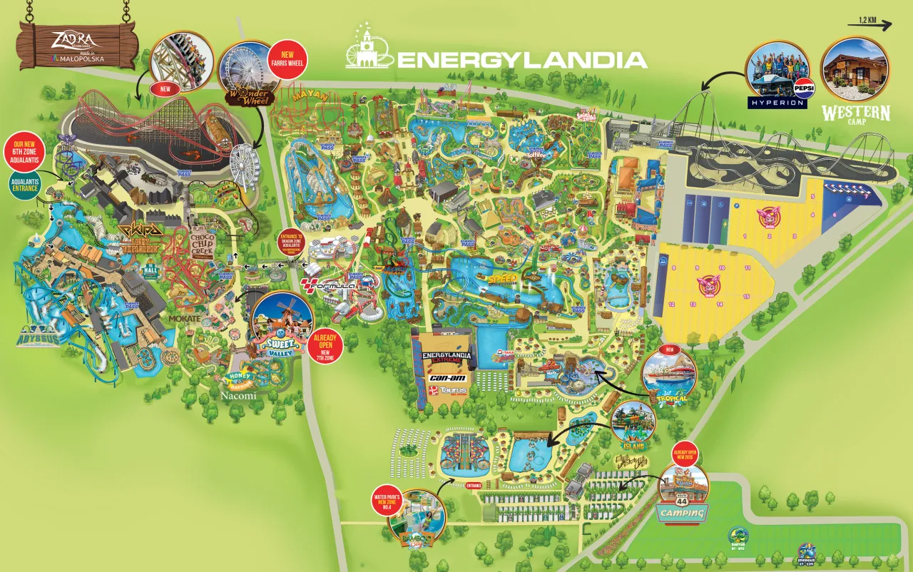 Energylandia mapa z lotu ptaka