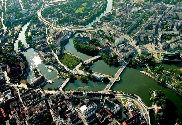 Wrocławski Węzeł Wodny z lotu ptaka