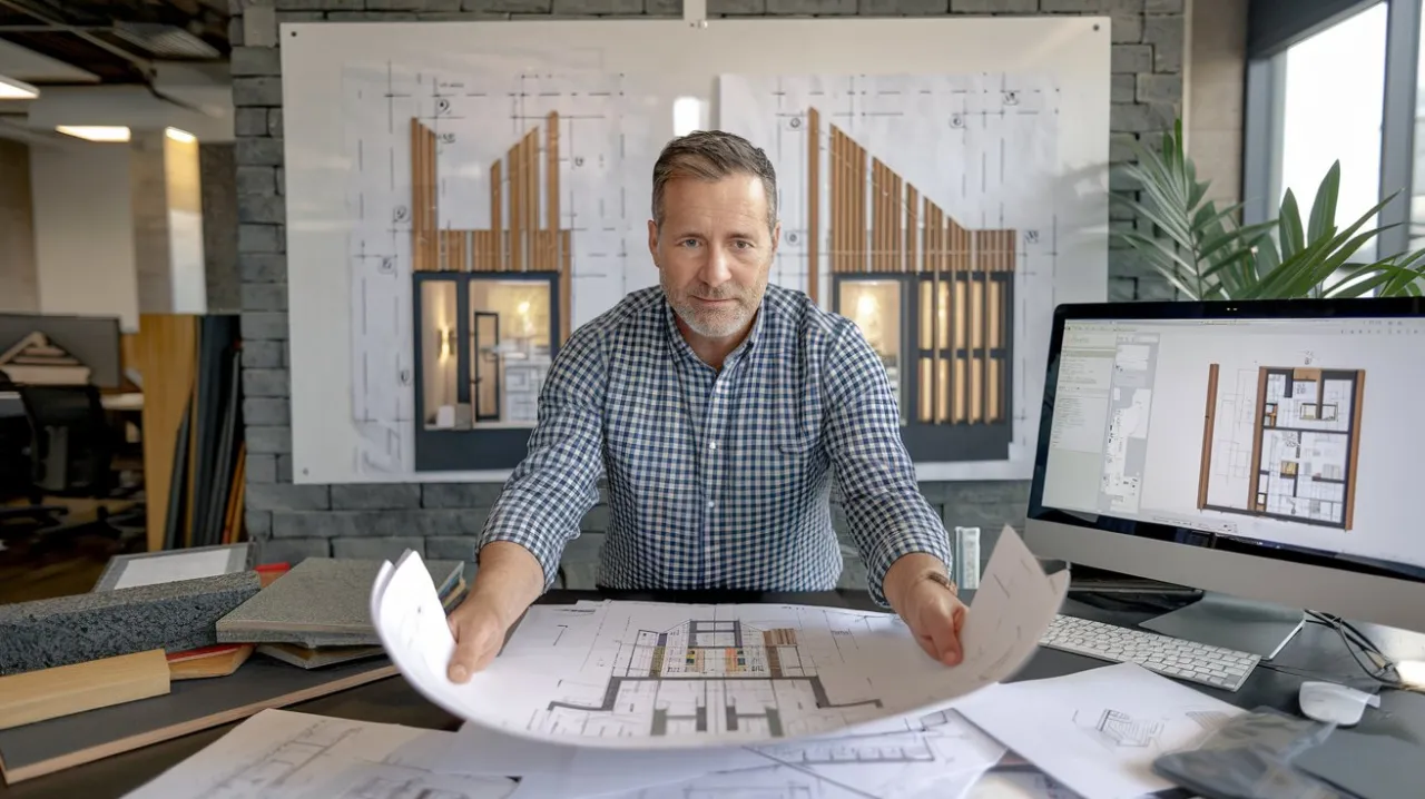 profesjonalista planujący karierę przy biurku w nowoczesnym biurze