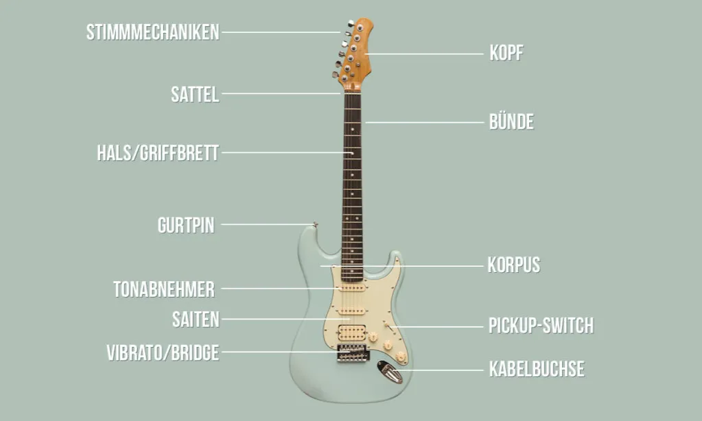 Aufbau E-Gitarre f&uuml;r Anf&auml;nger