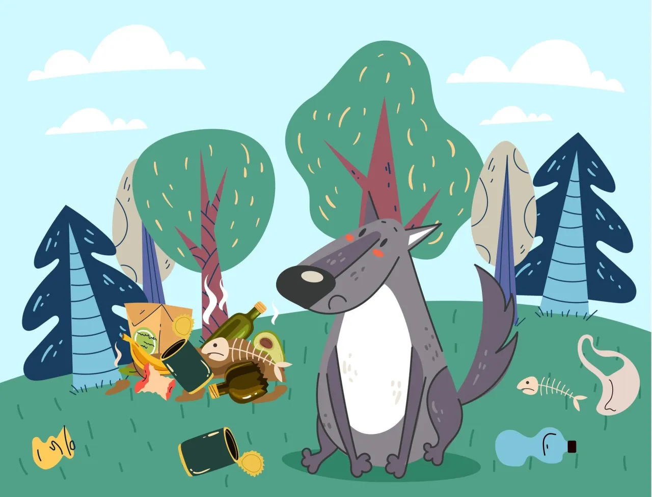 mandat za wyrzucanie śmieci do lasu