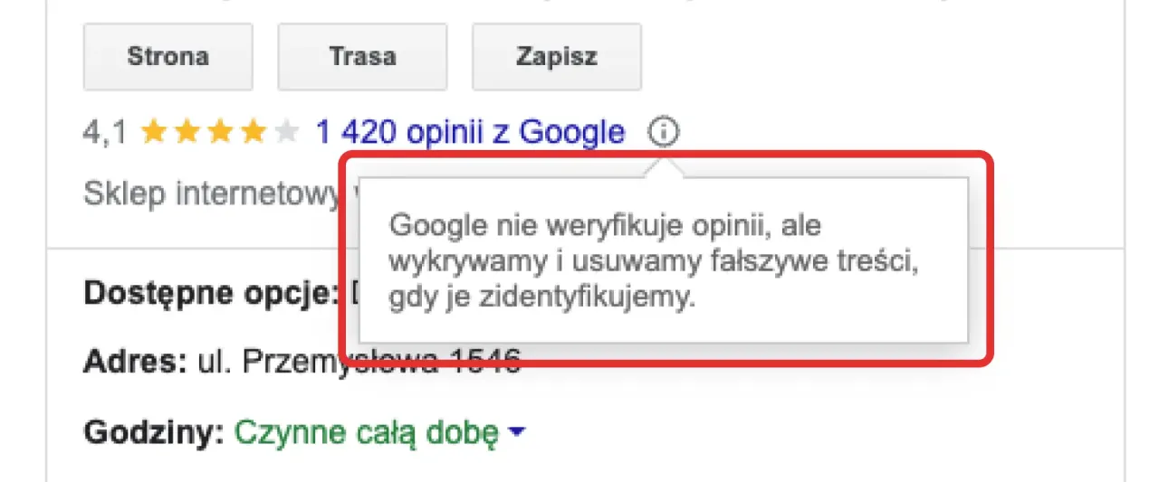 Google nie weryfikuje opinii, ale usuwa fałszywe treści, co może wpływać na objawy zawyżonych ocen w rankingach popularnych porównywarek cenowych.