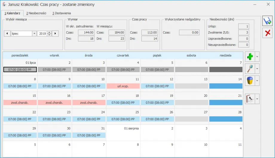 kalendarz zasiłek chorobowy świadczenie rehabilitacyjne