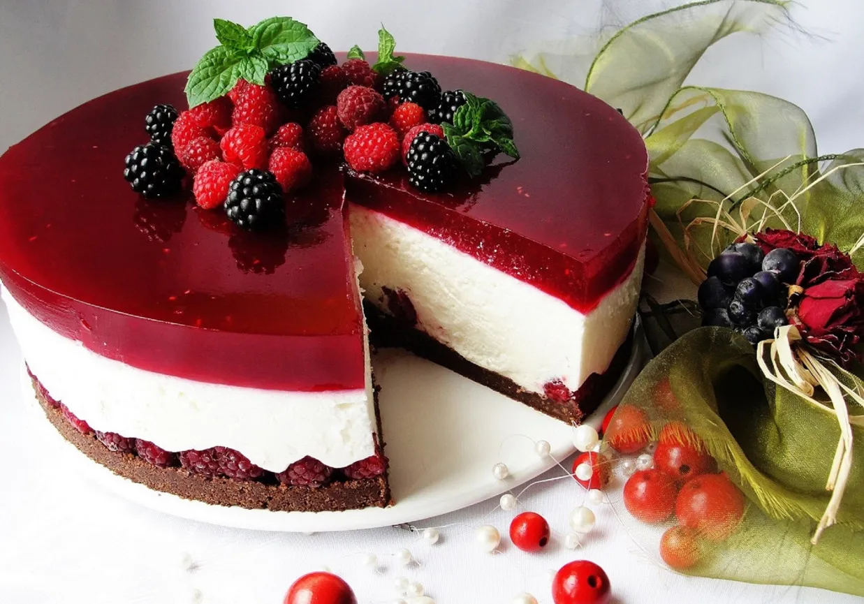 sernik na zimno z galaretką