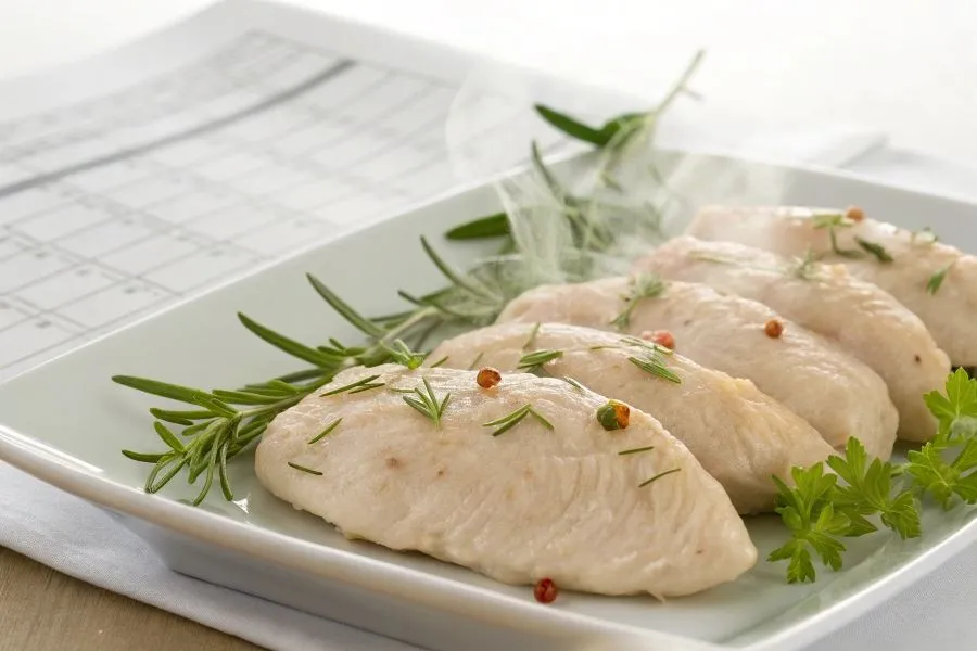 porównanie kurczaka smażonego i gotowanego na parze, kalorie smażenie gotowanie na parze