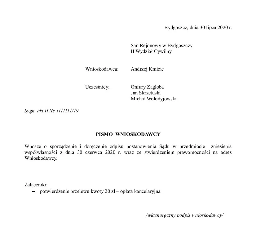 wniosek o odpis wyroku sądowego ePUAP