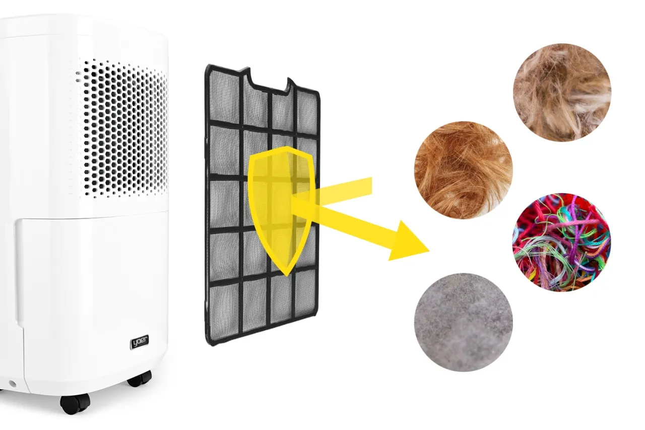 Biały oczyszczacz powietrza z filtrem zatrzymującym kurz, sierść i wł&oacute;kna. Czy klimatyzacja oczyszcza powietrze ze smogu? Ten model radzi sobie z zanieczyszczeniami.