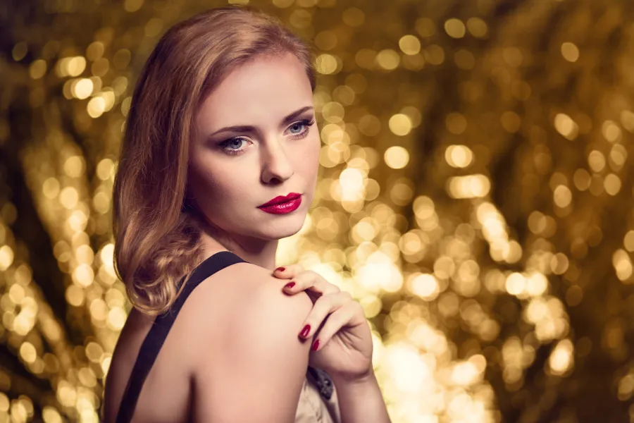 portret z efektem bokeh