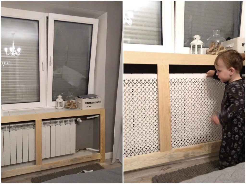 schemat budowy zabudowy grzejnika DIY