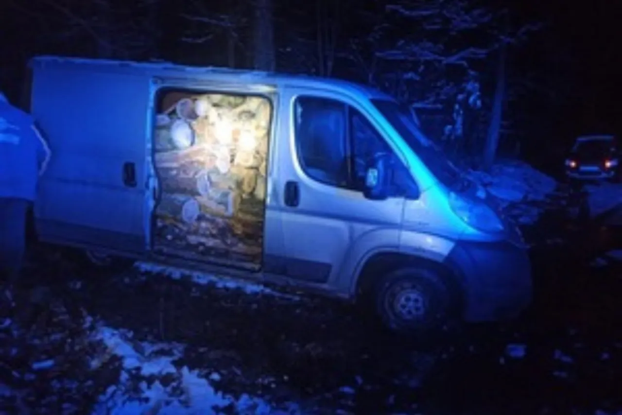 bus dostawczy załadowany