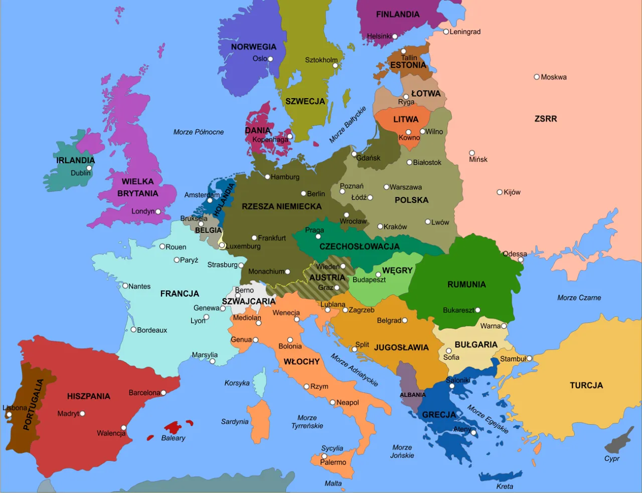 Mapa Europy wojna III wojna światowa