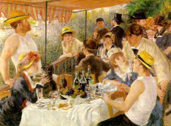 detalle pinceladas El almuerzo de los remeros Renoir