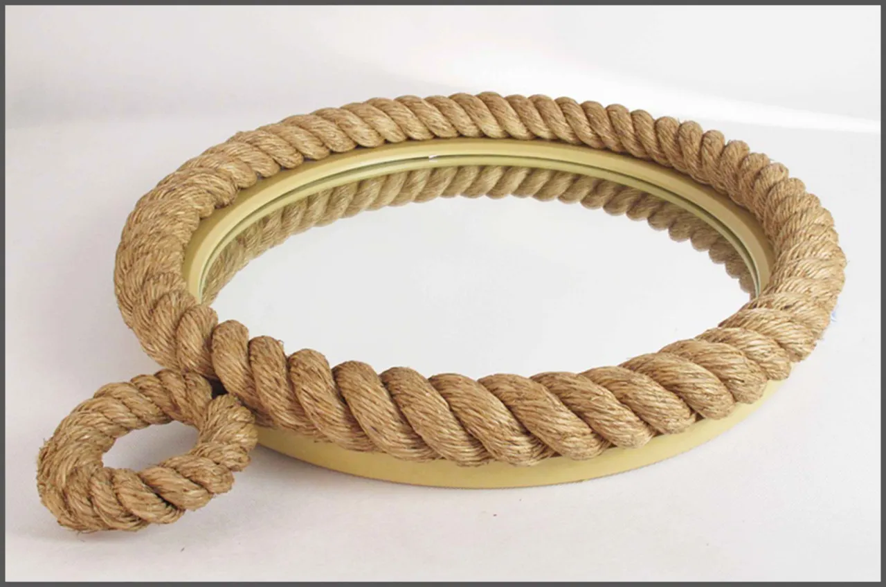 jak owinąć lustro sznurkiem jutowym krok po kroku