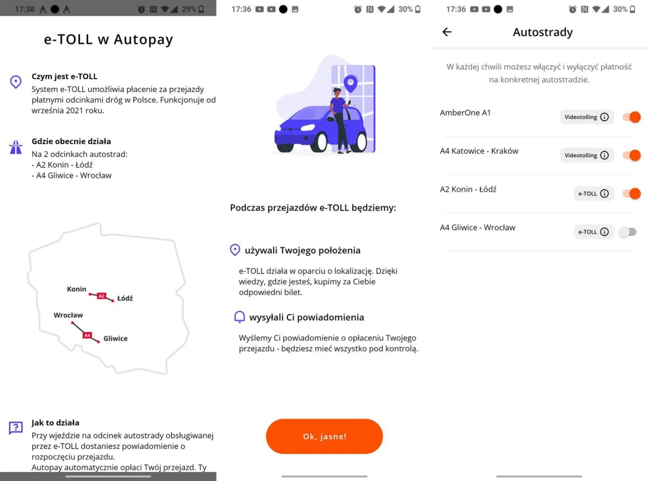 aplikacje płatności autostradowe Autopay e-TOLL SkyCash