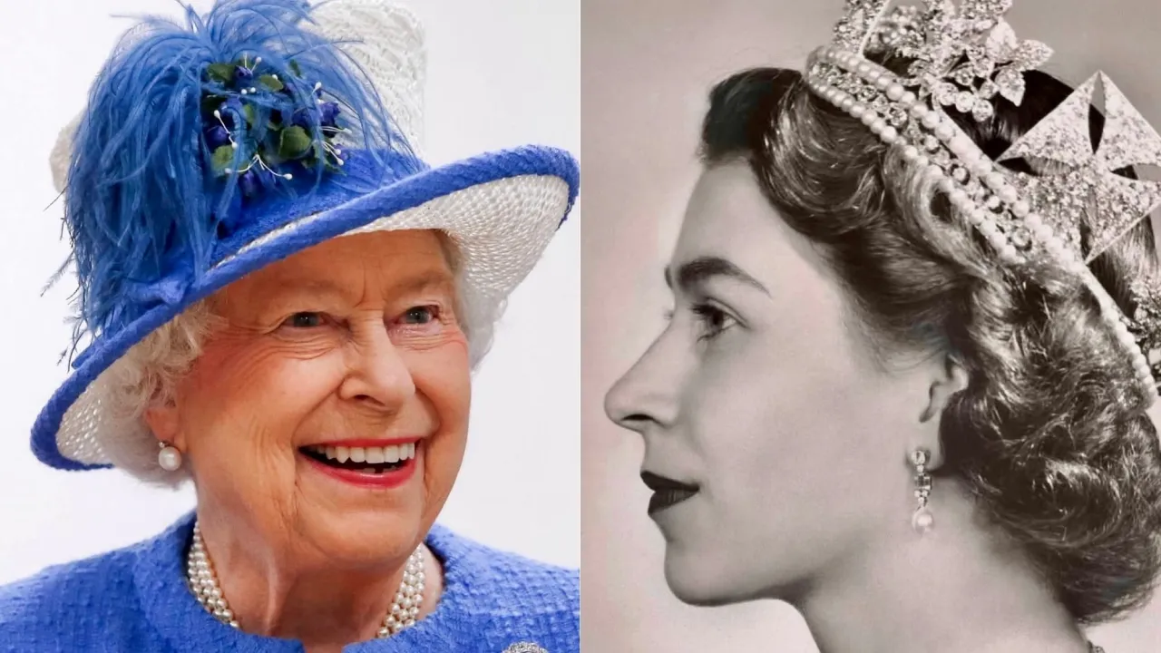 Elżbieta II w młodości i jako starsza kobieta. Jej panowanie trwało 70 lat.
