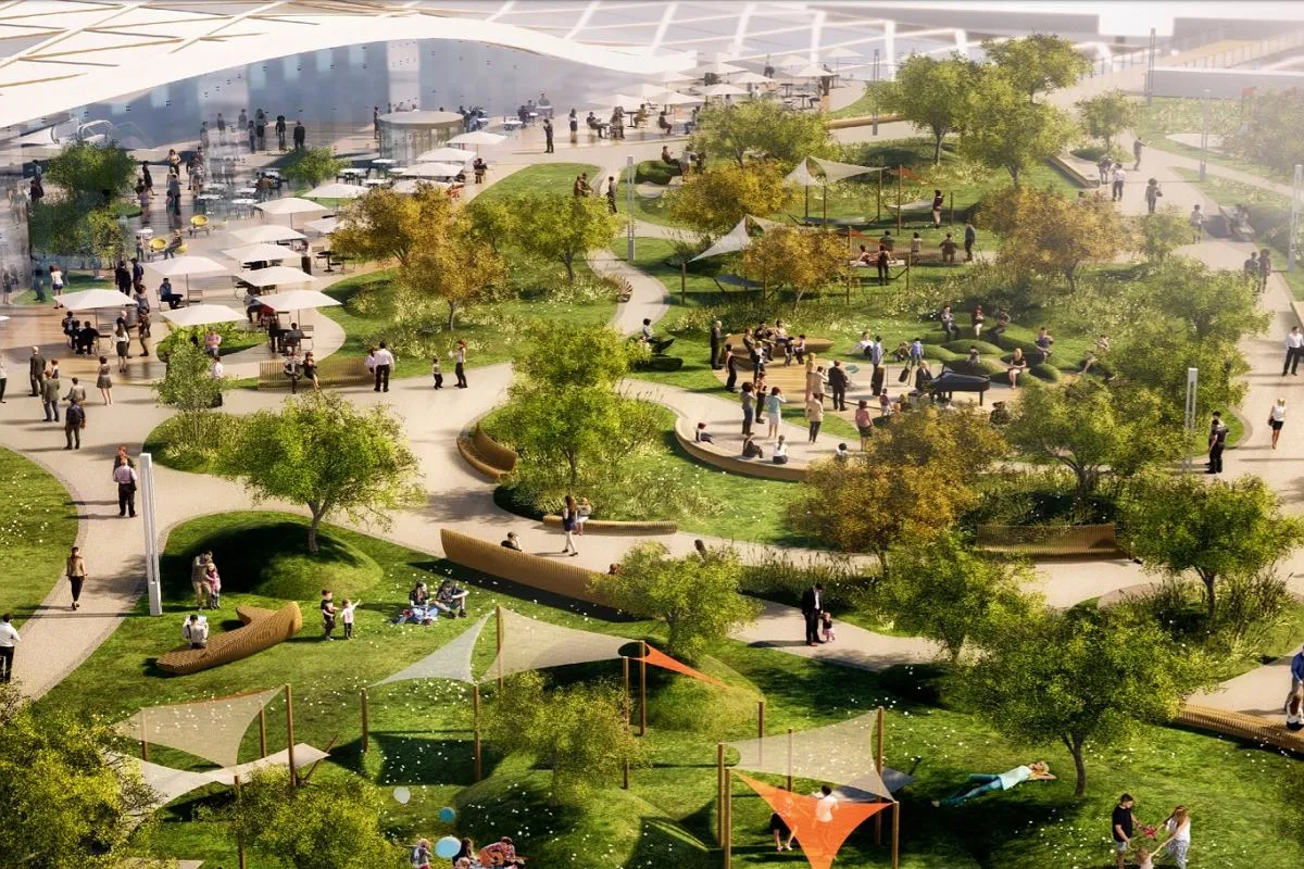 Galeria Młociny architektura zieleń dach