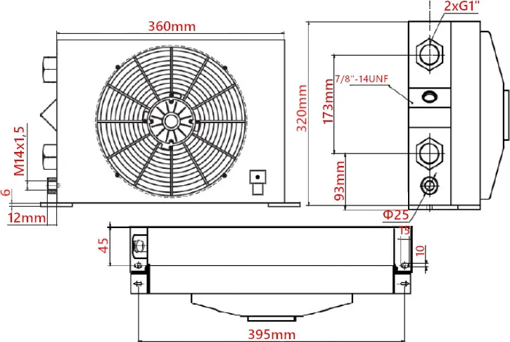 schemat podłączenia chłodnicy oleju hydraulicznego równolegle