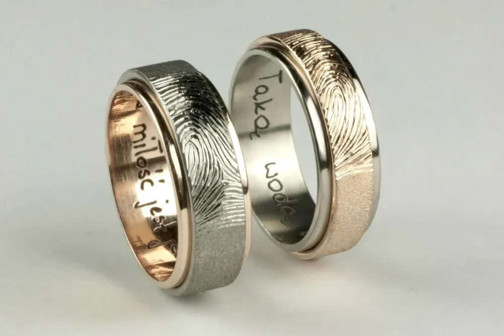 różne materiały obrączek ślubnych złoto platyna tytan