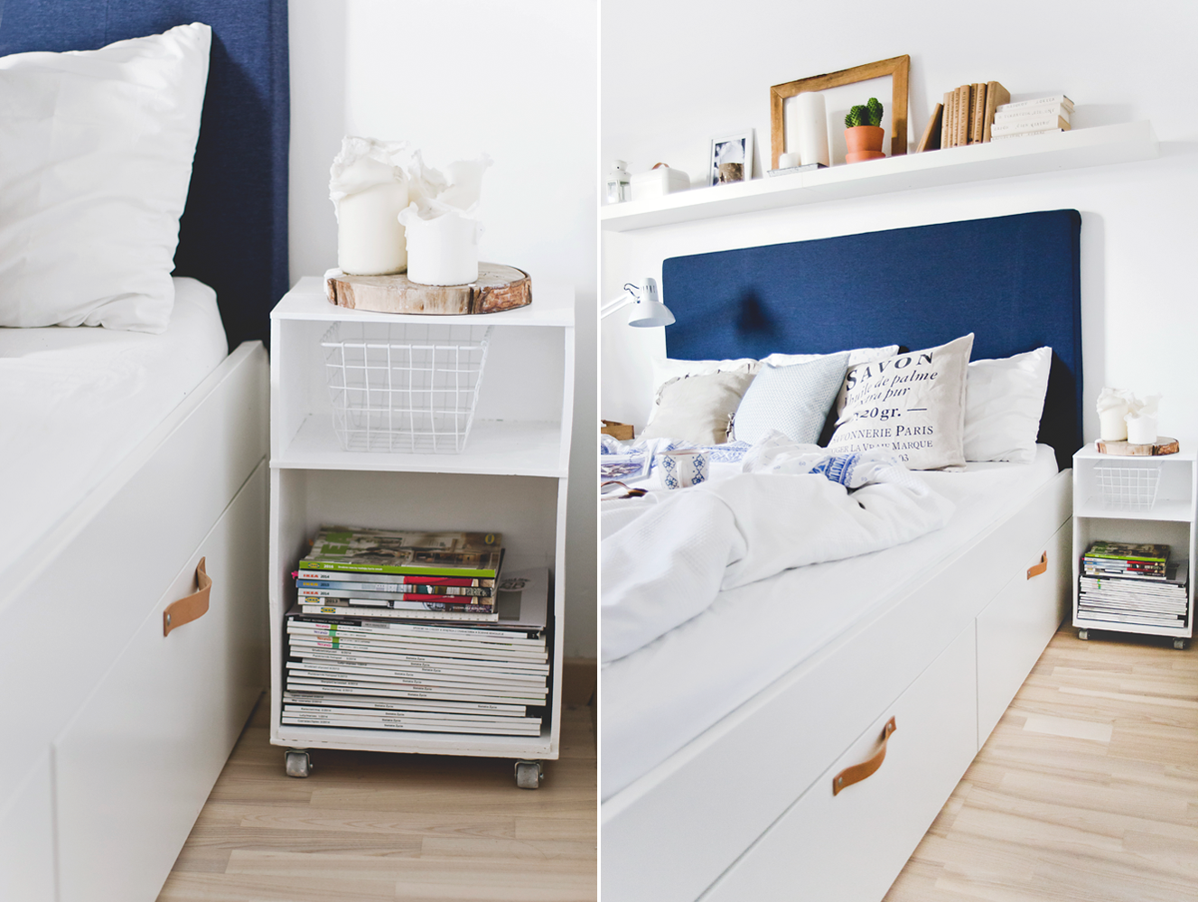 DIY szafka nocna skrzynki