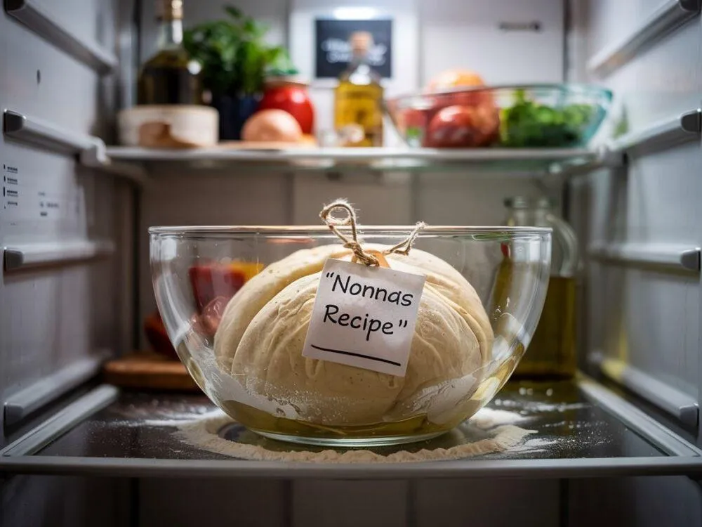 rozciąganie ciasta na pizzę po wyjęciu z lodówki