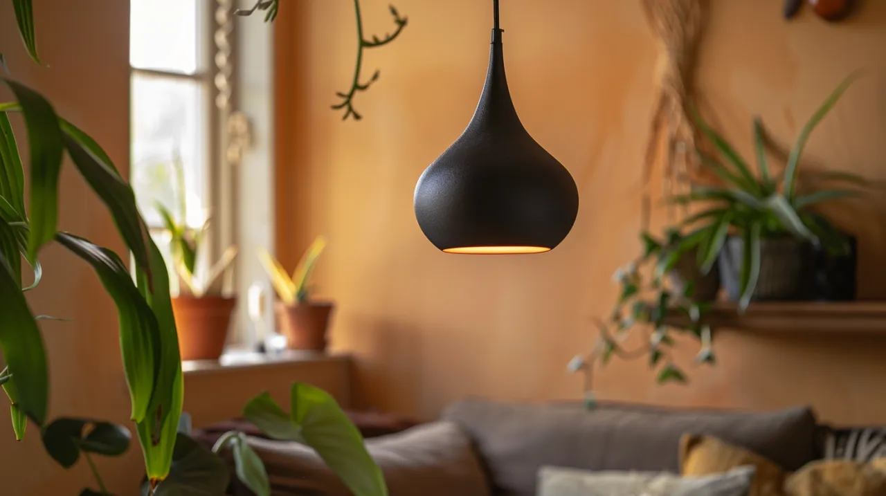 Zdjęcie Lampa kropla: Stylowe czarne lampy boho kropla do każdego wnętrza