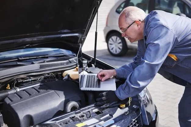 Zdjęcie Warsztat w którym pracują mechanicy samochodowi - rozwiązanie krzyżówki