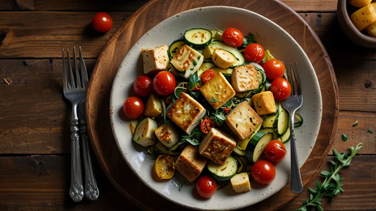 Zdjęcie Cukinia z tofu: przepis na szybkie i zdrowe danie wegetariańskie