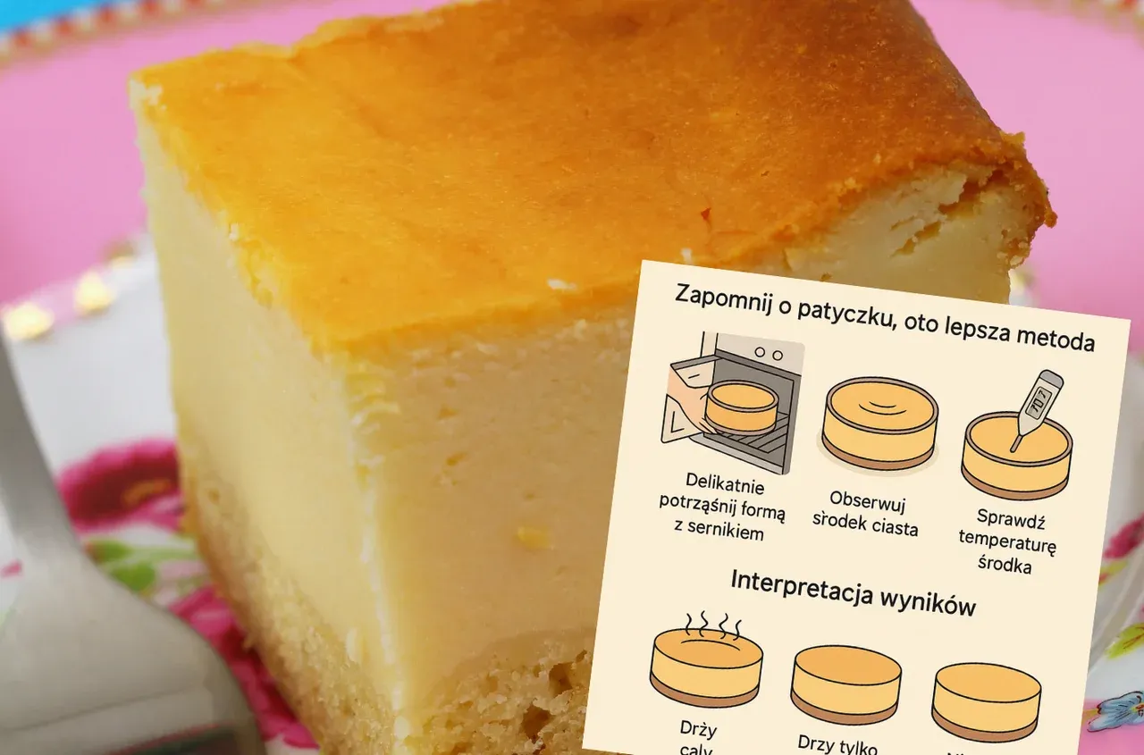 Test gotowości sernika delikatne potrząsanie