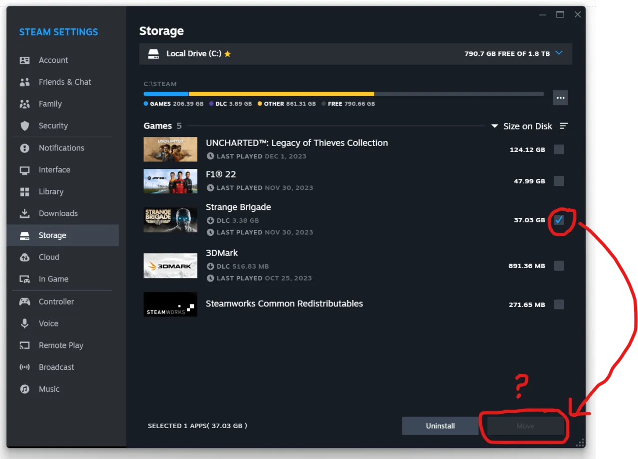 Folder instalacyjny Steam