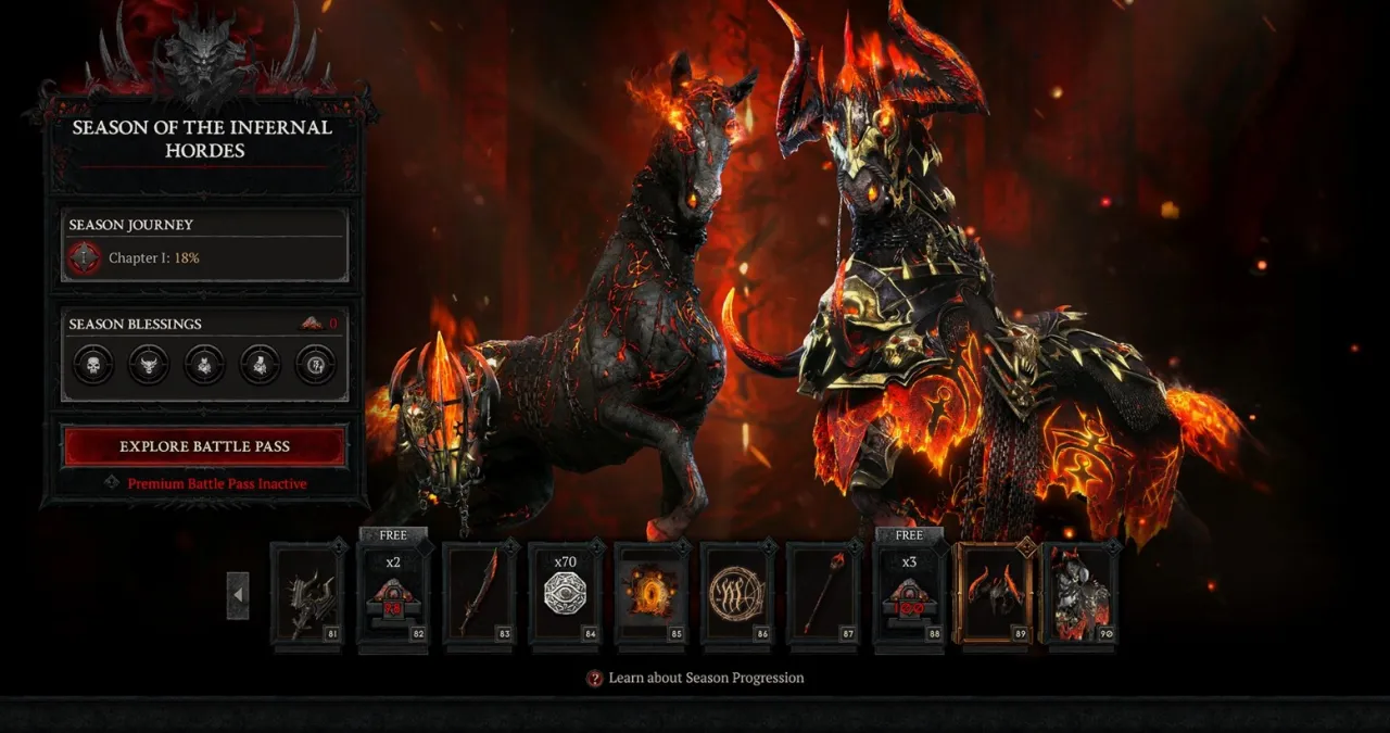 Diablo 4 Karnet Bojowy Sezon 5 Przebudzony Arcywr&oacute;g zestaw pancerza