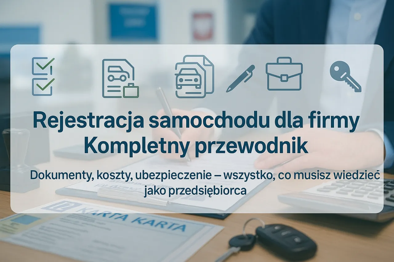 Kompletny przewodnik po rejestracji samochodu na firmę. Dokumenty, koszty, ubezpieczenie – wszystko, co musisz wiedzieć jako przedsiębiorca.