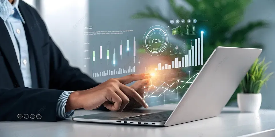 przedsiębiorca analizujący finanse w nowoczesnym biurze