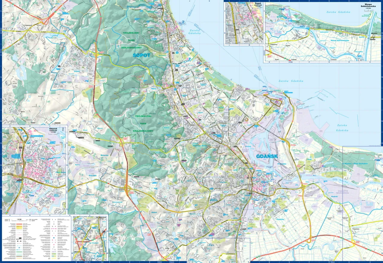 Mapa trasy Gdańsk Sopot samochodem